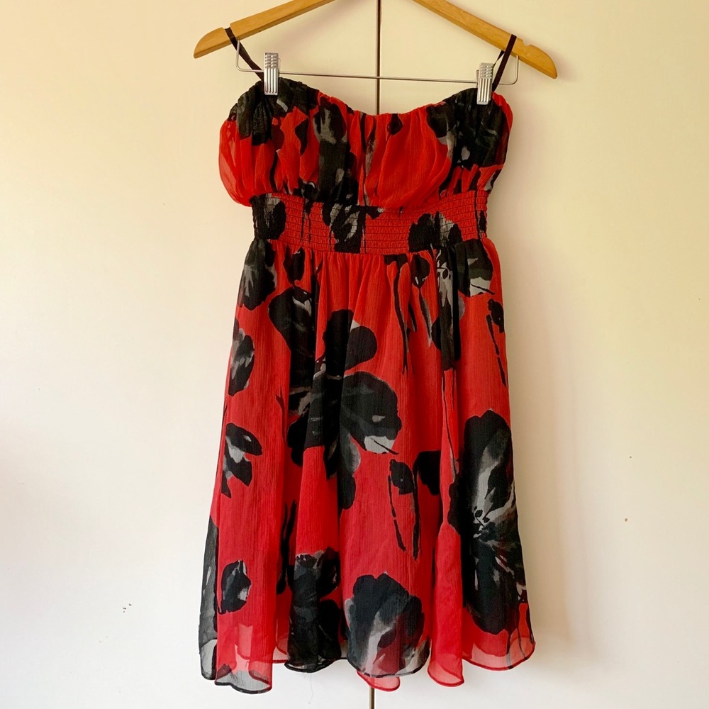 Strapless Floral Print